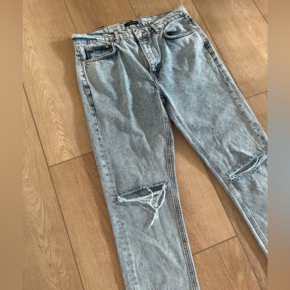 Amendi AKE Men’s Distressed Slim Jeans 90’s Grunge Wash Denim - Picture 3 of 6